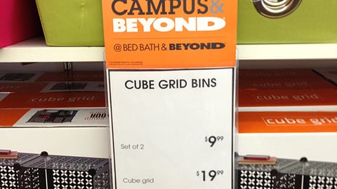 Bed Bath & Beyond 'Campus & Beyond' Shelf Sign